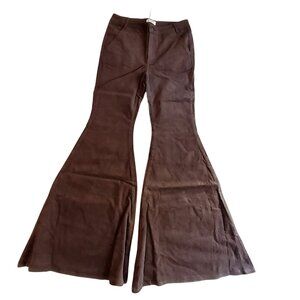 Vintage-Inspired Brown Bell Bottom Corduroy Pants Size L By Reverof Flare leg